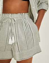 Stripe Beach Shorts, Green (KHAKI), large