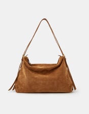 Double Strap Suede Shoulder Bag, , large