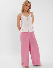 Cherry Embroidered Long Pyjamas Set, Red (RED), large