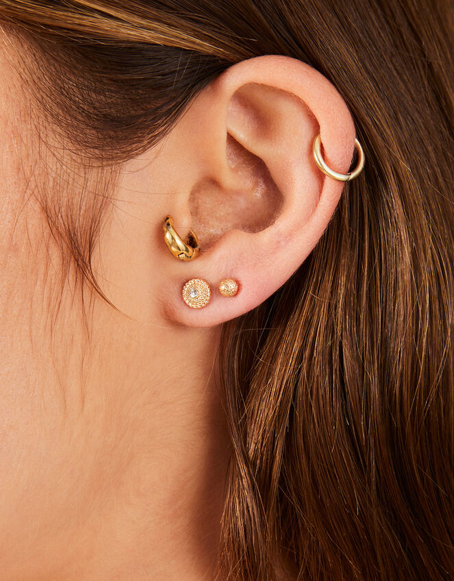 3-Pack Moon Gem Stud Earrings, , large