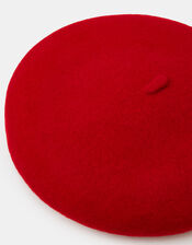 Plain Wool Beret, Red (RED), large