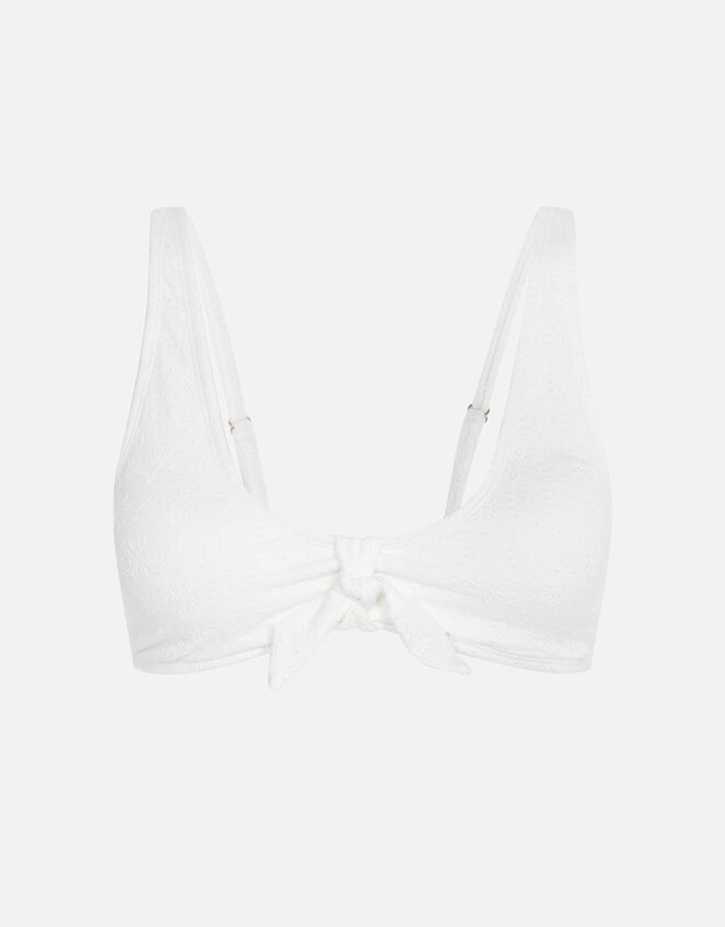 Broderie Bunny Tie Bikini Top , Ivory (IVORY), large