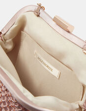 Sequin Clip Frame Clutch Bag, Pink (PALE PINK), large