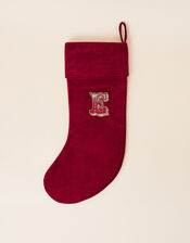 Embroidered Initial E Stocking, , large