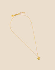 14ct Gold-Plated Initial Pendant Necklace, Blue (TURQUOISE), large