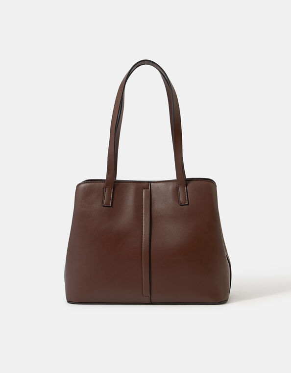 Webbing Strap Shoulder Bag , Brown (CHOCOLATE), large