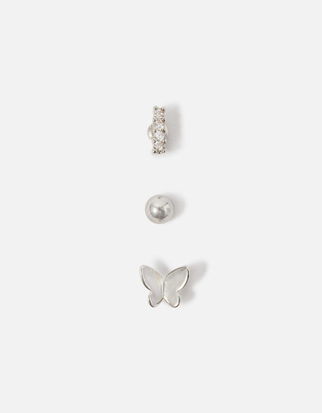 Surgical Steel Butterfly Studs Set of Three, , large