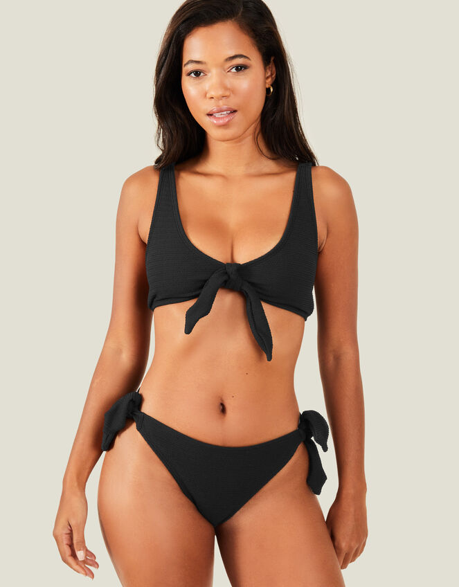 Bunny Tie Bikini Top, Black (BLACK), large