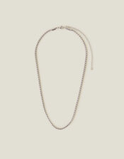 Sterling Silver-Plated Twist Chain Necklace, , large