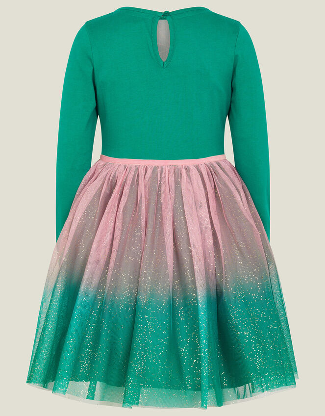 Girls Star Party Dress, Green (GREEN), large