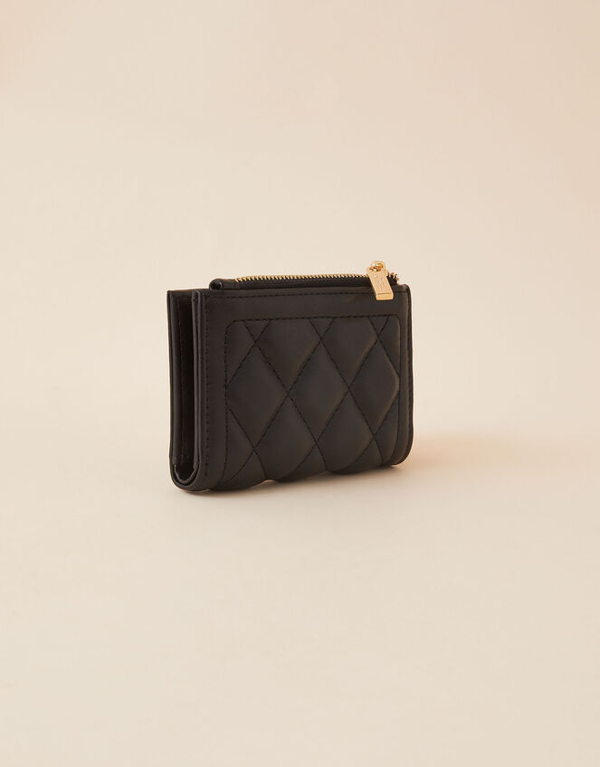 Quilted Zip Purse, Black (BLACK), large
