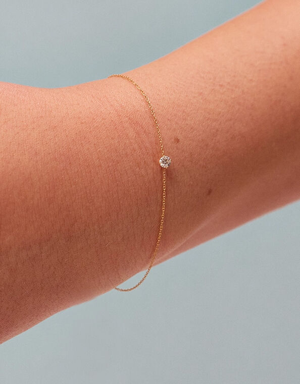 Lab Grown Diamond 0.1ct Chain Bracelet 9ct Gold, , large