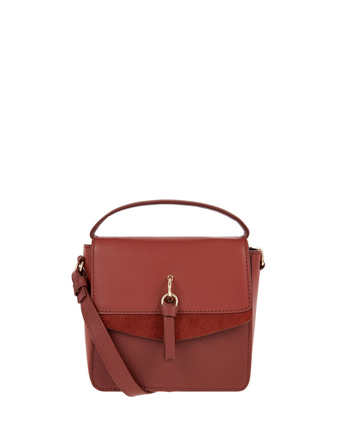 Lula Mini Flap Leather Cross-Body Bag, Orange (RUST), large
