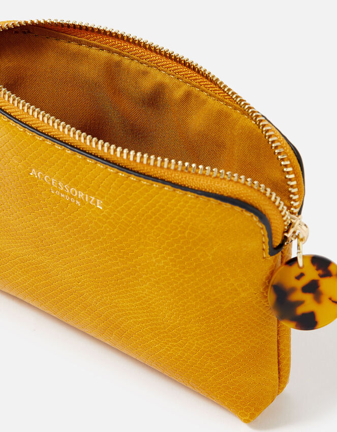 Resin and Reptile Coin Purse, Yellow (OCHRE), large