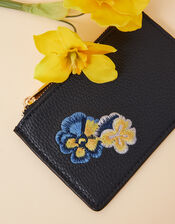 Floral Embroidered Card Holder, , large