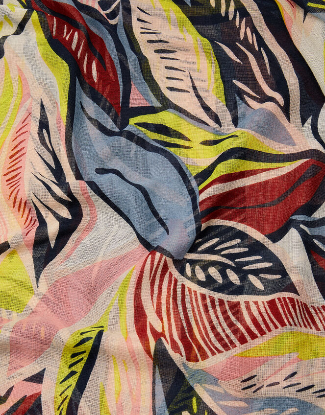Abstract Printed Scarf in Recycled Polyester, , large