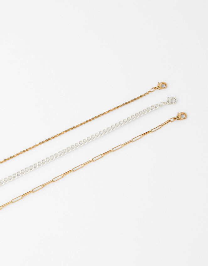 Chain Bracelets Set of Three, , large