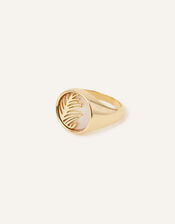 Mother of Pearl Circle Leaf Ring, Gold (GOLD), large