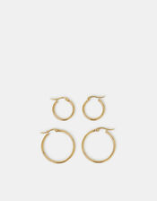 2-Pack Stainless Steel Hoop Earrings, , large