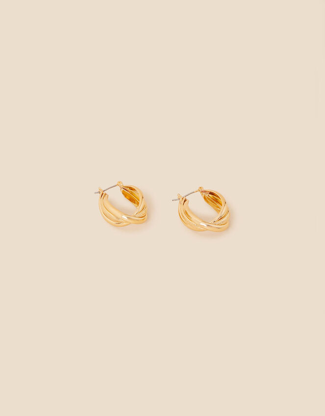Interlocking Textured Hoops, , large
