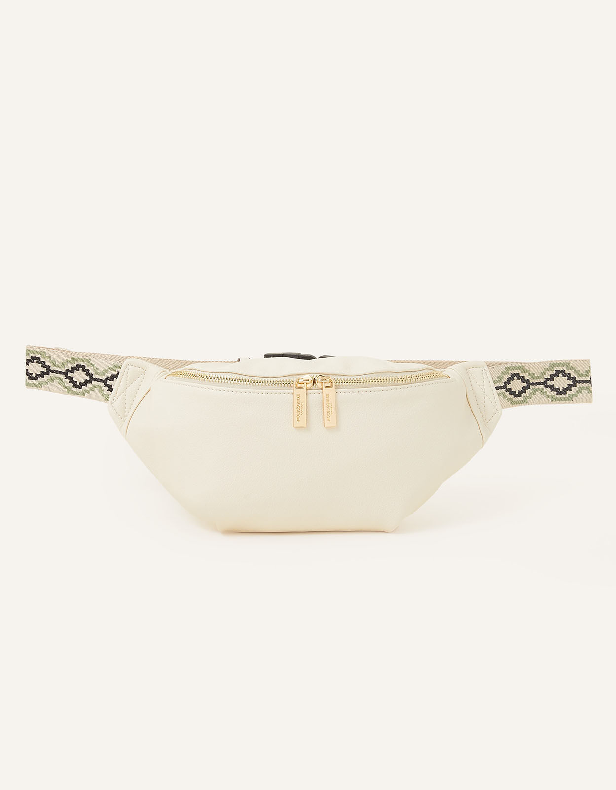 Large Zip Bum Bag Cream