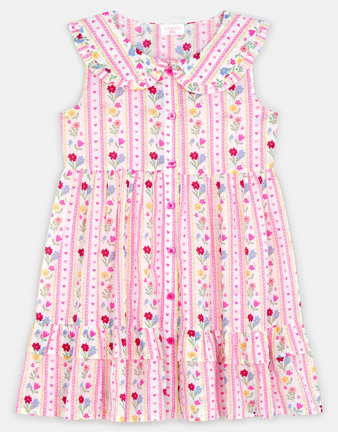 Girls Sleeveless Floral Print Dress, Multi (BRIGHTS MULTI), large