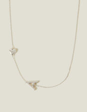 Heart Initial Necklace, Silver (SILVER), large