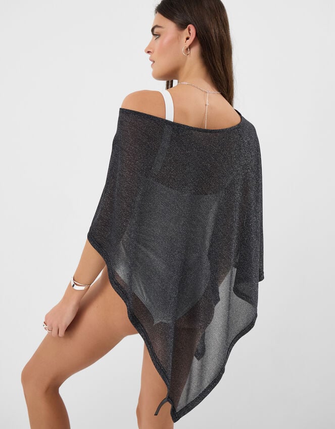Shimmer Poncho, Black (BLACK), large