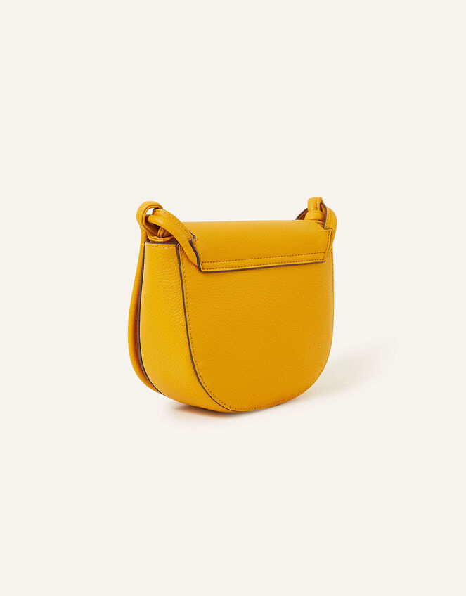 Knot Detail Saddle Cross-Body, Yellow (OCHRE), large