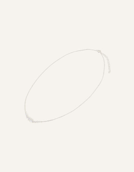 Sterling Silver Cluster Pendant Necklace, , large