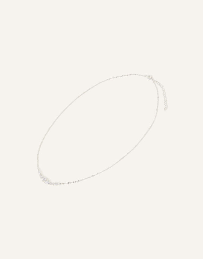 Sterling Silver Cluster Pendant Necklace, , large