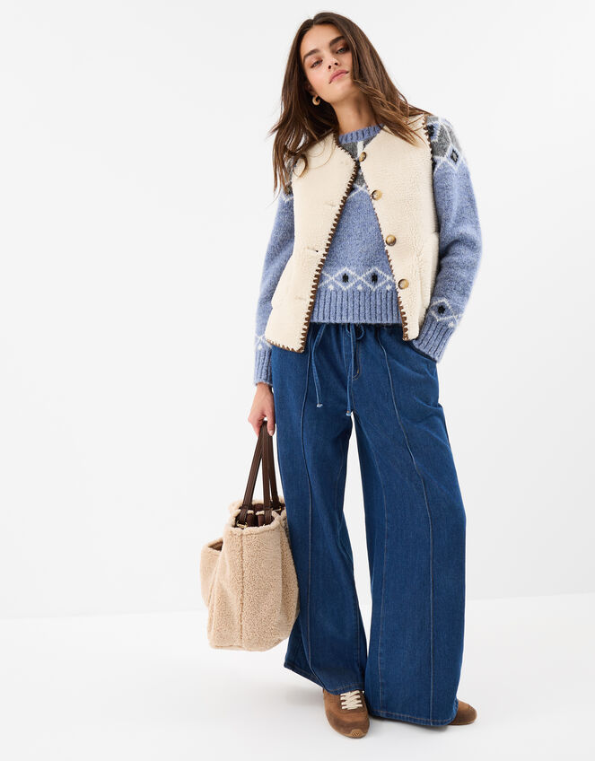 Faux Shearling Gilet , Cream (CREAM), large