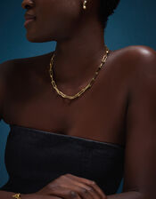 14ct Gold-Plated Paperclip Link Necklace, , large