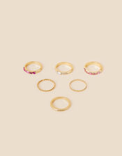 Gem Stacking Rings 6 Pack, Multi (BRIGHTS-MULTI), large
