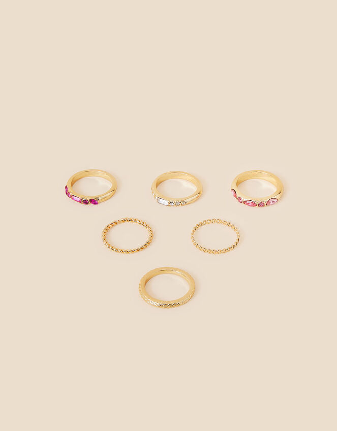 Gem Stacking Rings 6 Pack, Multi (BRIGHTS-MULTI), large
