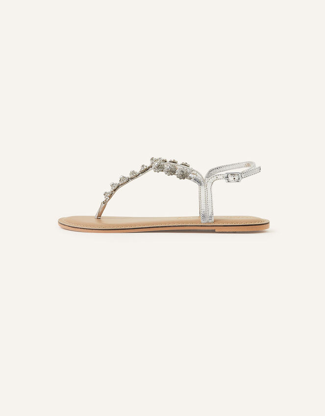 Reno Sparkle Wide Fit Sandals, Silver (SILVER), large