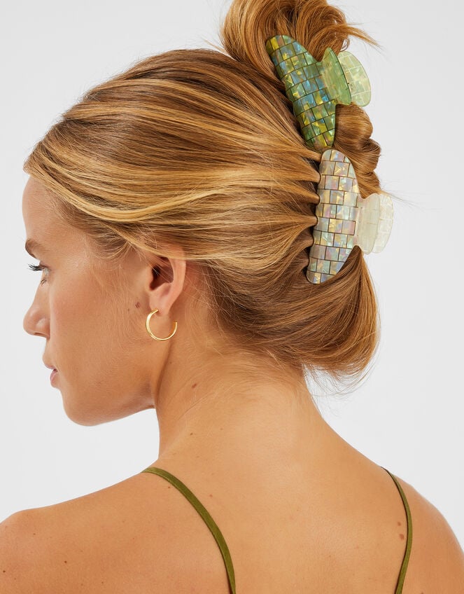 2-Pack Iridescent Tile Resin Claw Clips, , large