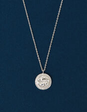 Sterling Silver-Plated Zodiac Coin Pendant Necklace, Silver (ST SILVER), large