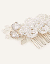 Beaded Flower Hair Comb, , large