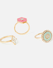 Romantic Ramble Enamel Ring Set, Multi (BRIGHTS-MULTI), large
