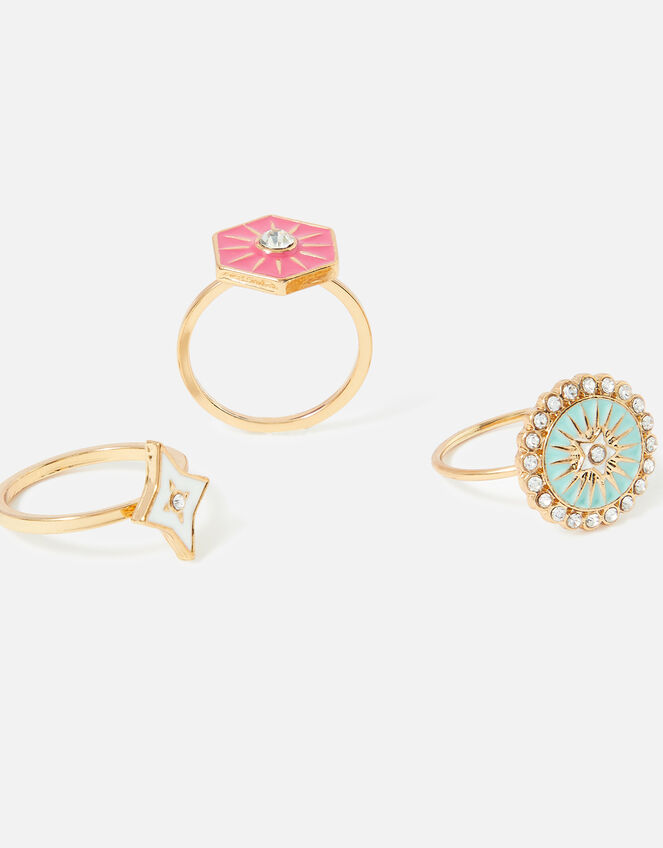 Romantic Ramble Enamel Ring Set, Multi (BRIGHTS-MULTI), large