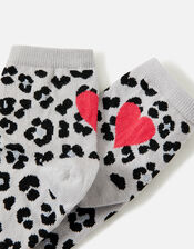 Animal Contrast Heart Crop Sock, Black (BLACK WHITE), large