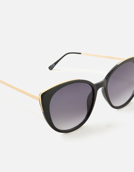 Metal Detail Cateye Sunglasses, , large
