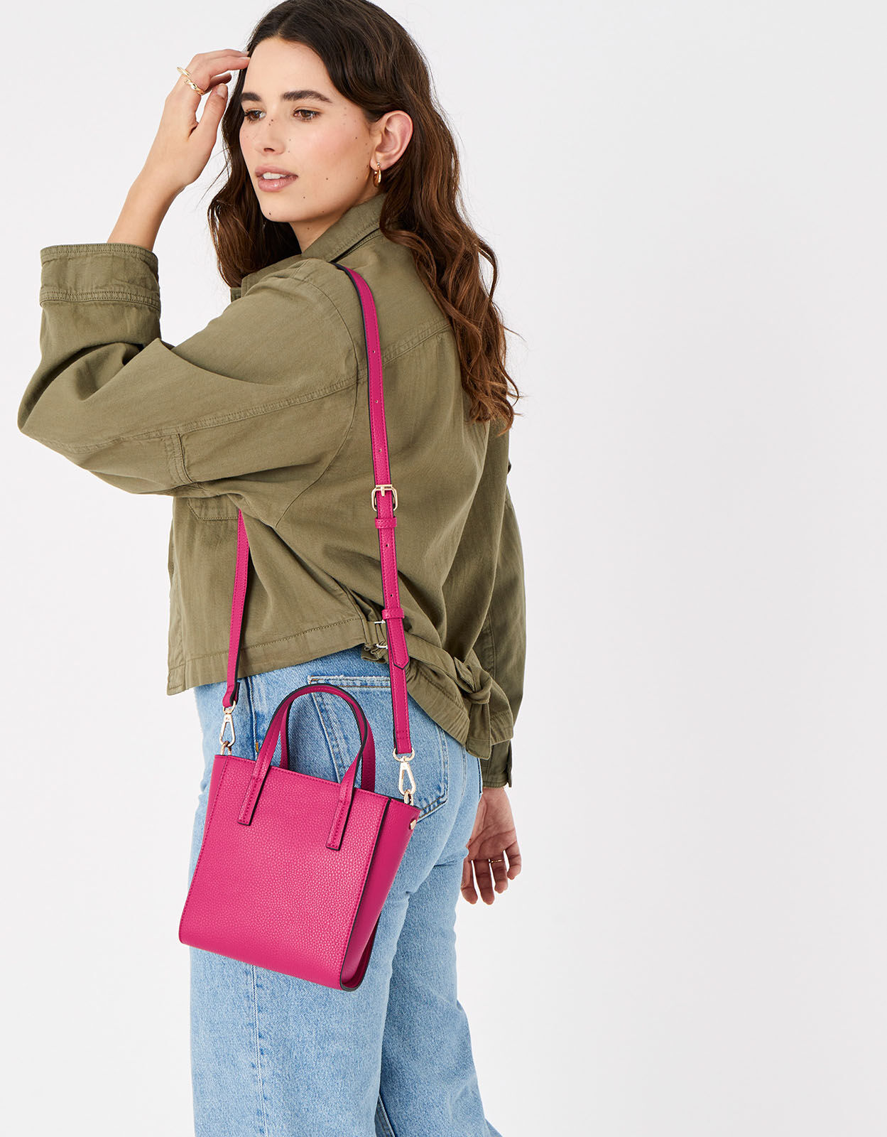 Mini Top Handle Cross Body Pink | Cross