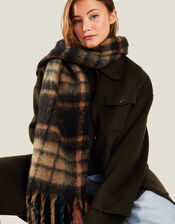 Super-Fluffy Check Scarf, , large