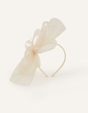 Mini Double Bow Crin Headband, Natural (CHAMPAGNE), large