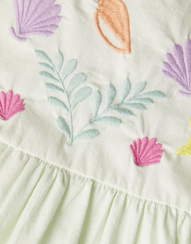 Girls Shell Embroidered Dress, Multi (PASTEL-MULTI), large
