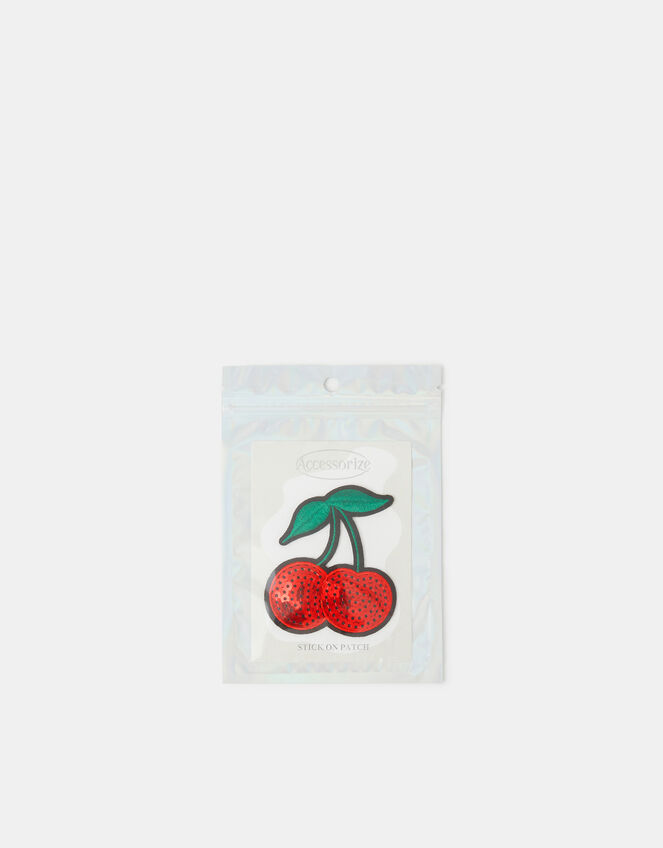Cherry Sequin Embroidered Stick-On Patch, , large