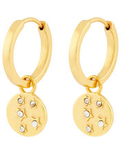 Gold-Plated Celestial Charm Huggie Hoops, , large