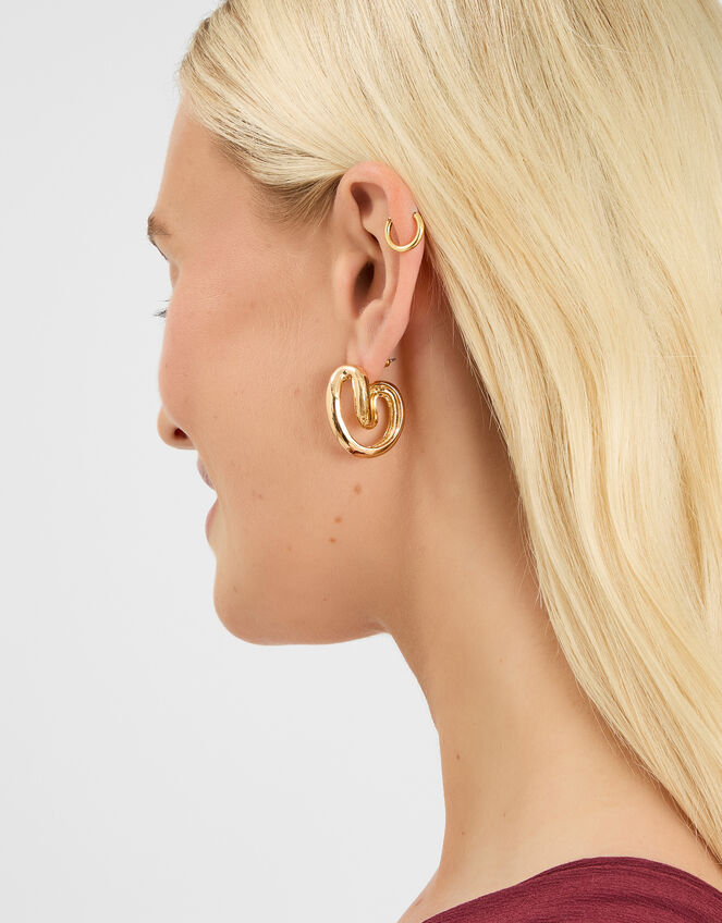 Swirl Hoop Earrings, , large